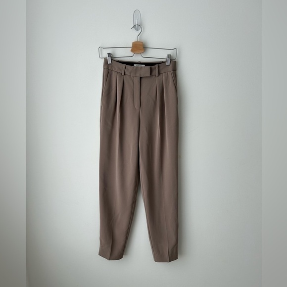 Aritzia Babaton pleated pants rich mocha brown size 2 - Picture 1 of 9